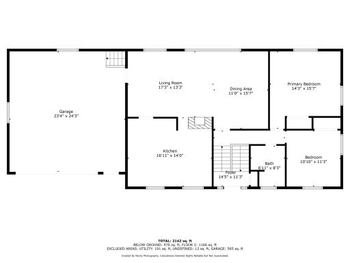 Main floor/upper floor. **Room measurements taken by third party vendor**