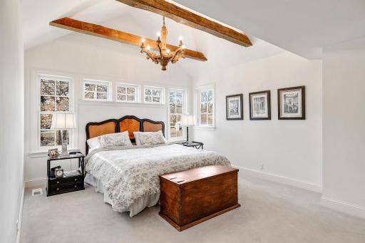 Primary suite with walk-in closet and 2 walls of built-ins for additional storage