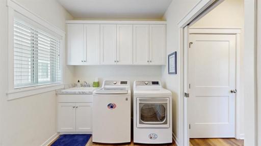 Laundry is conveniently located on main floor off of garage