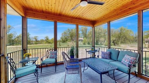 Enjoy beautiful sunset views from the comfort of the 3 season porch