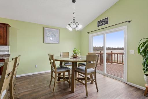 Dining room with access to deck with great views
