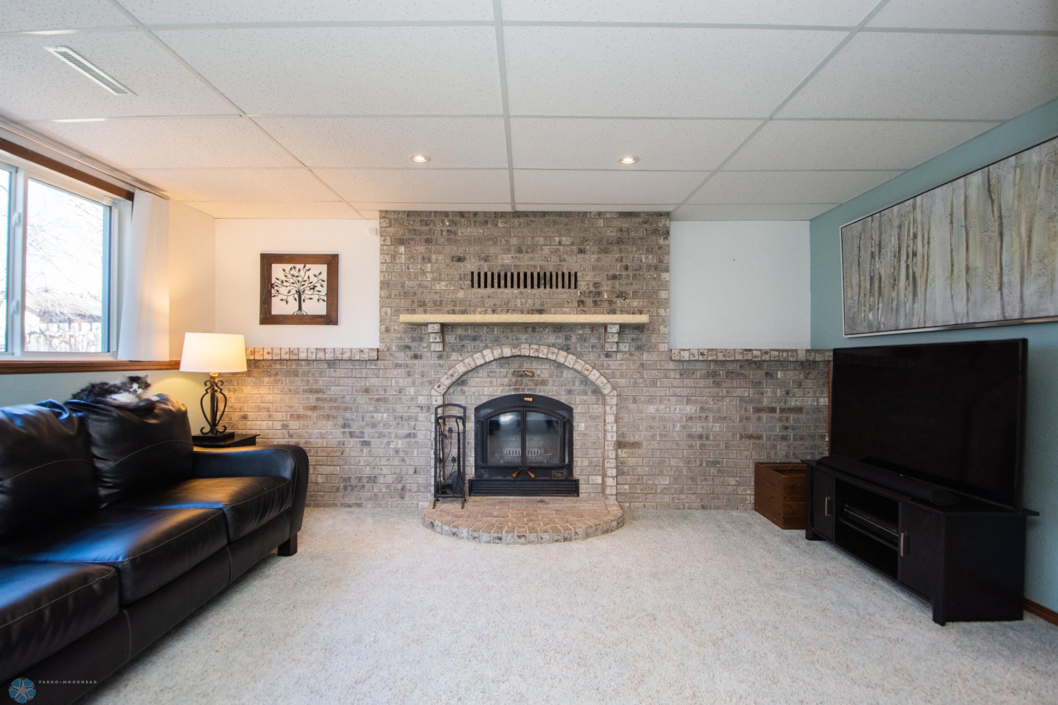 wood burning fireplace
