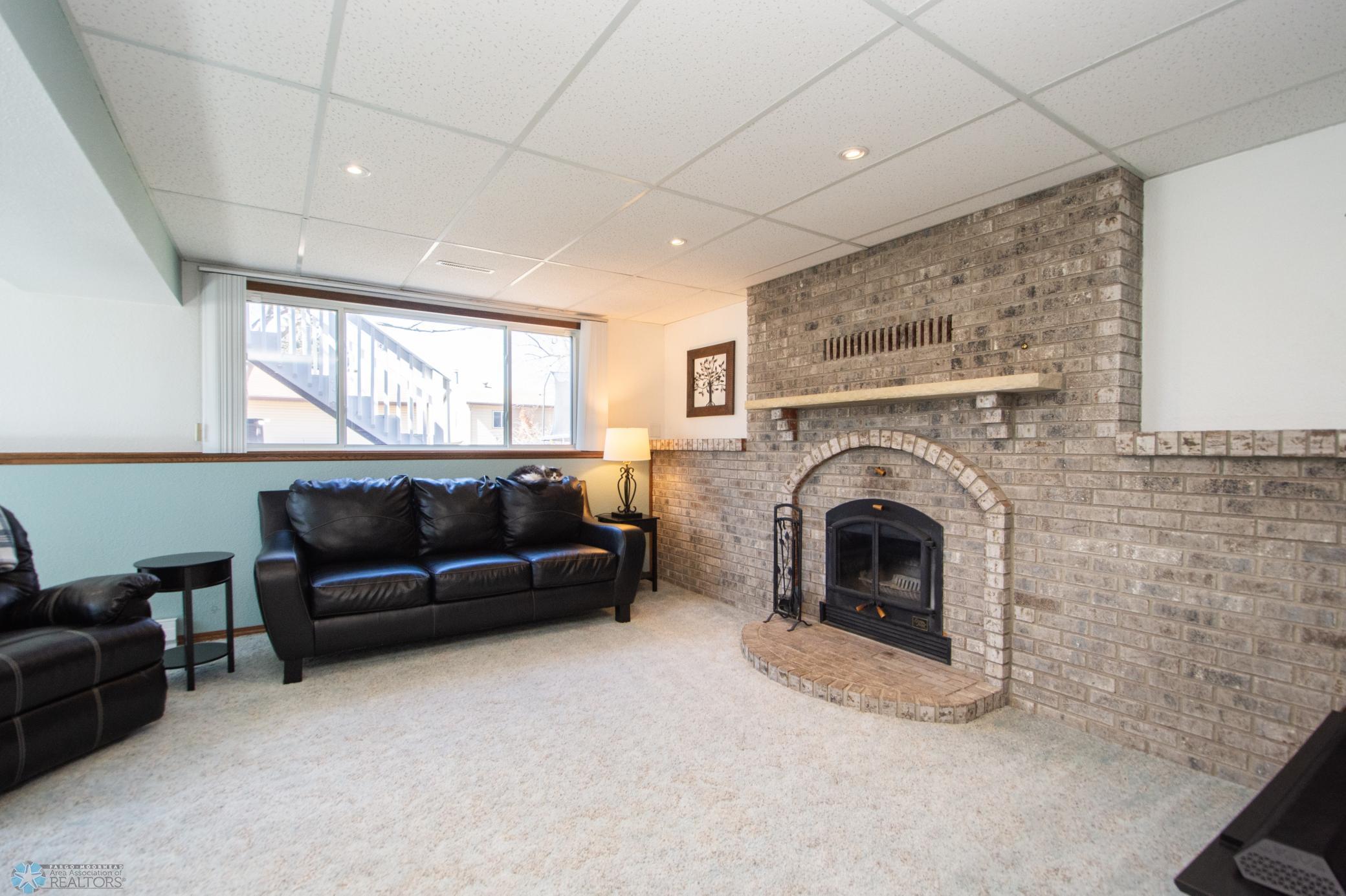 wood burning fireplace