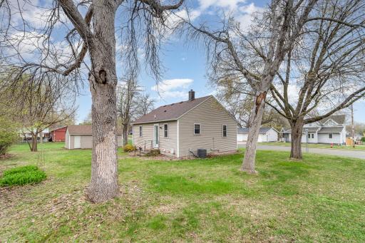Backyard with trees and space to spread-out