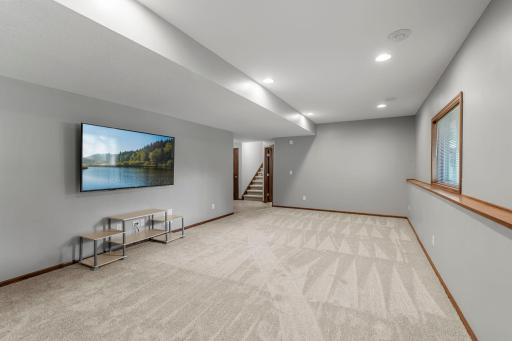 Family room - Lower level (New carpet Aug 2025)