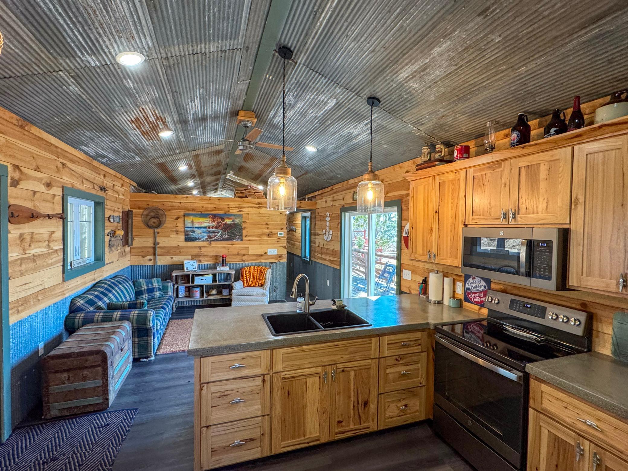 Open-concept kitchen to living room