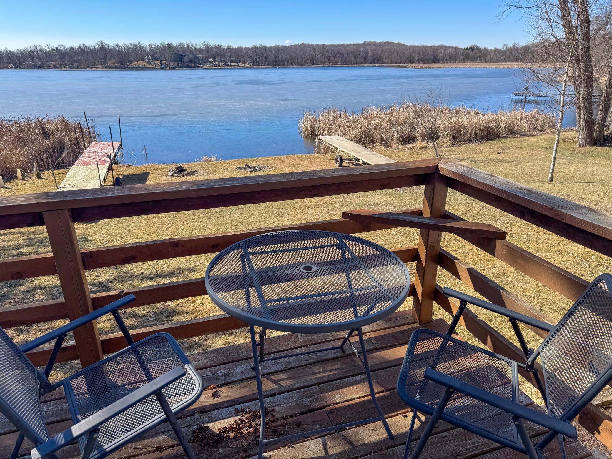 Back of house deck with view of the lake