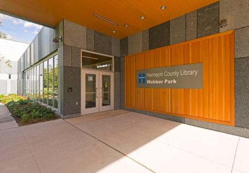 The modern Hennepin County Webber Park Library provides a welcoming space for learning, reading, and community programs.