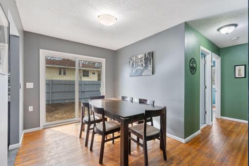 Dining area off kitchen leads out to a large patio