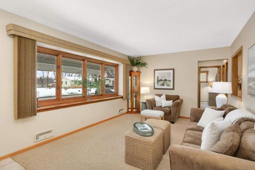 Step into your living space with large bay windows