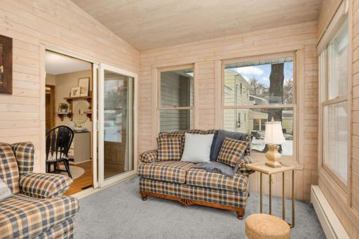 Four Season Porch with baseboard heating and cathedral vault