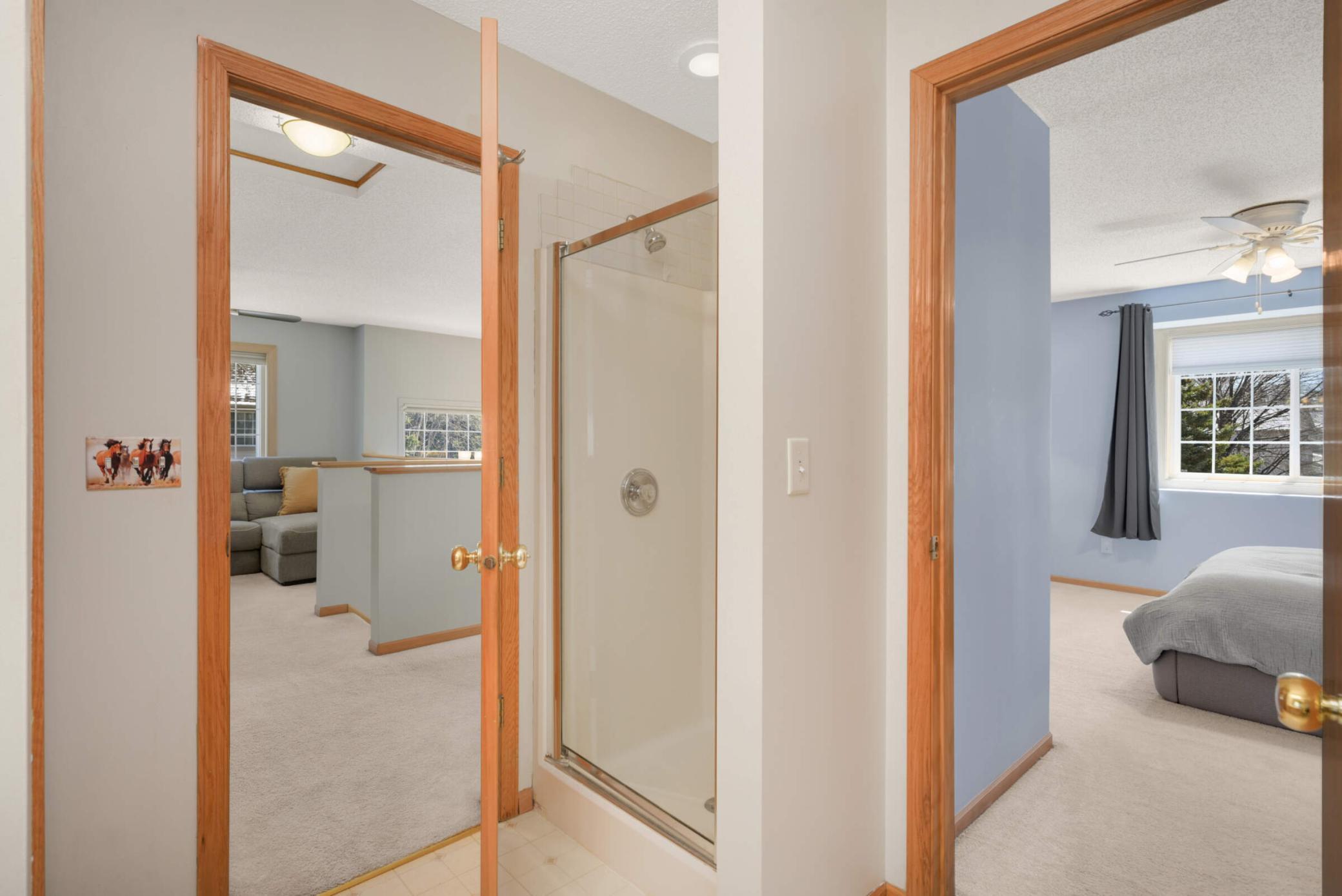 Nice shot of the bathroom, owner's suite, loft.