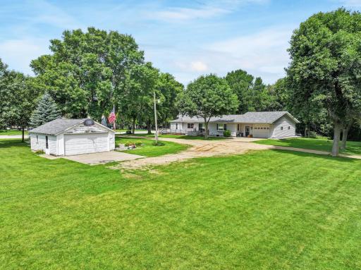 Detached two stall garage equipped with electricity and concrete floors