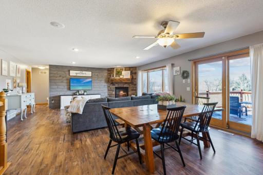 The main level flows elegantly from the living room to the dining room to the kitchen. What a perfect home for entertaining or just being together. Walk out and enjoy the deck! Nice!
