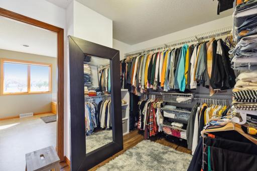 The primary bedroom closet is incredible! Plenty of room for your clothes and maybe some other treasures too!