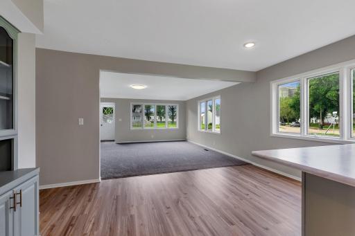 Windows on three sides of this great room gives an airy, light ambiance.