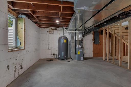 New furnace, plumbed for bathroom, 1105 sq ft ready to be finished.