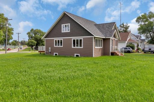 New vinyl siding and white trim give this an eye-catching look.