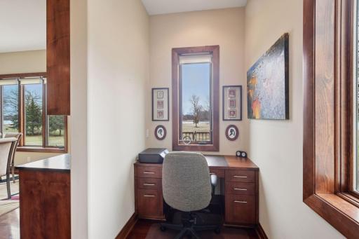 Office nook located just off of the kitchen.