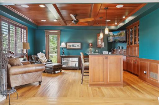 The perfect entertainment spot, featuring a wet bar