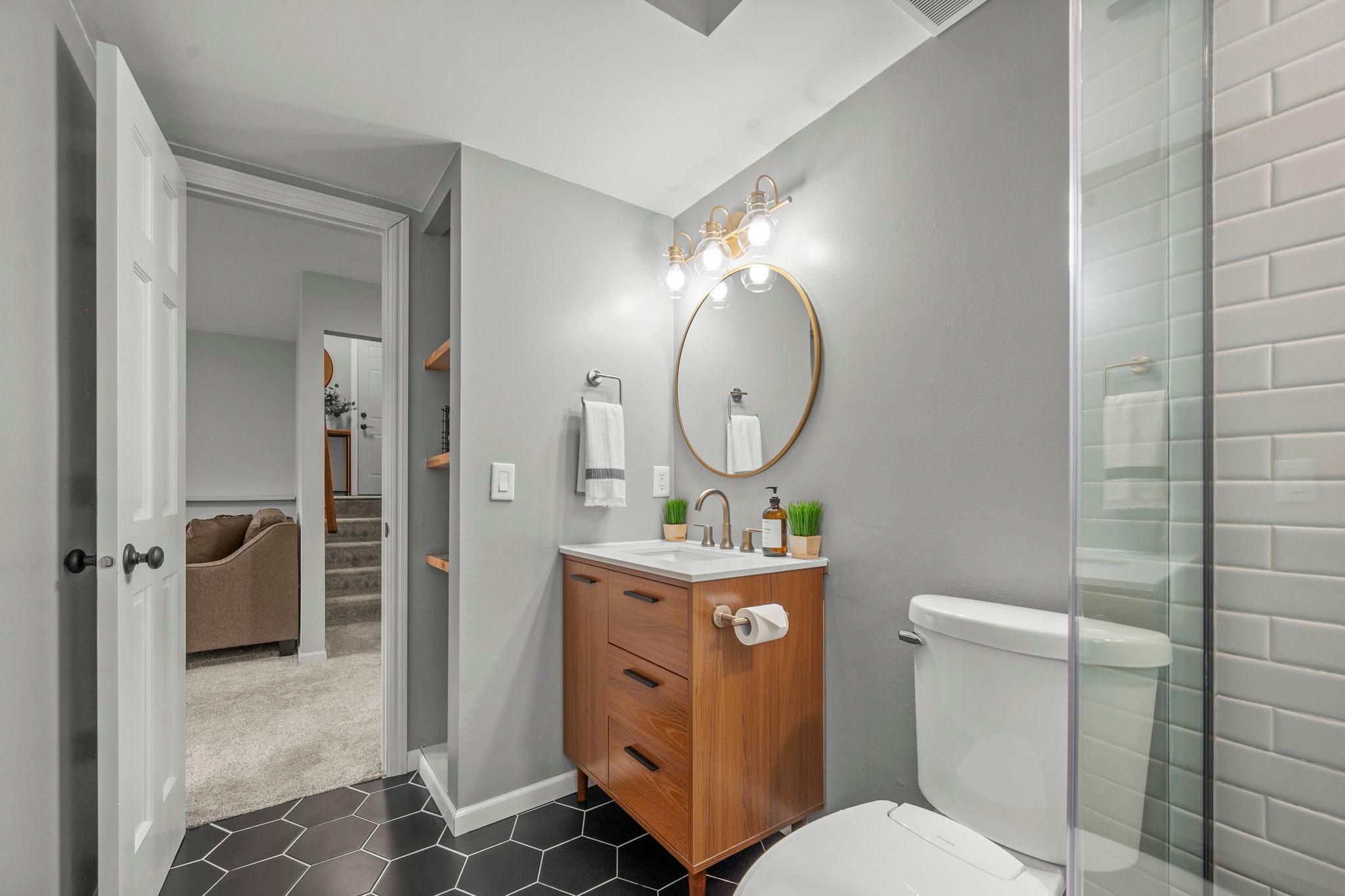 Seller's painted all the trim white and there are 6 paneled white doors throughout the home.