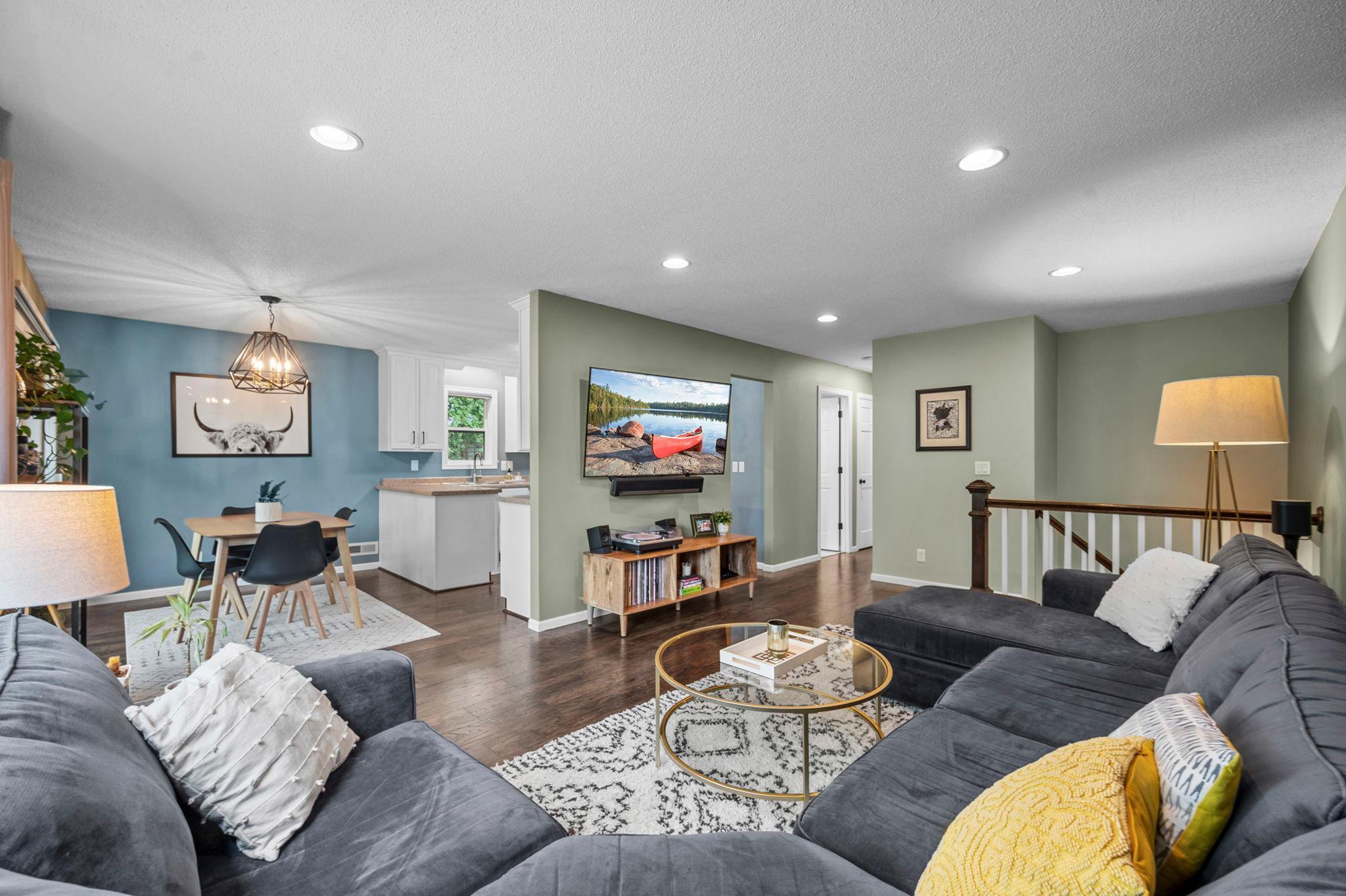 Informal dining area off kitchen has a great space for entertaining.
