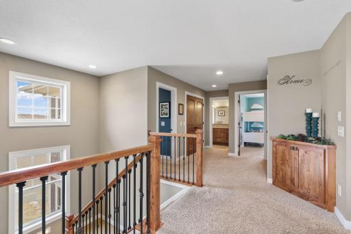 Enter upstairs to the landing which offers a small loft space and access to 4 bedrooms on one level.
