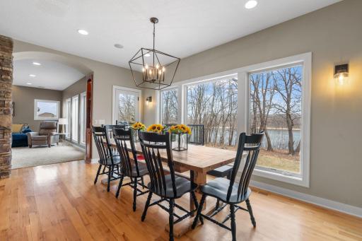 Enjoy seasonal meals with convenient access to the spacious TimberTech deck for grilling.