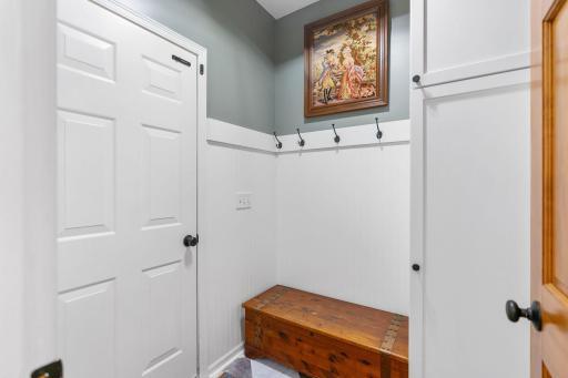 Mudroom at the garage door