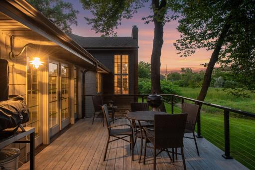 Spacious deck with great views of the private backyard
