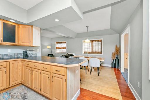 Breakfast bar peninsula. Tons of cabinet storage!
