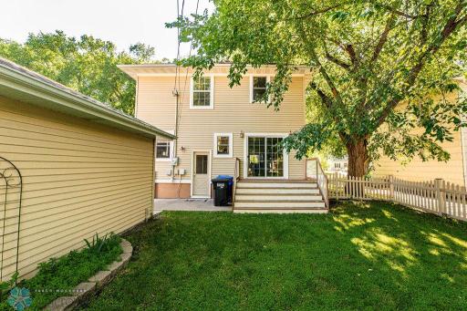 Back steps to mudroom area. Entrance from the concrete patio also. Fully fenced.