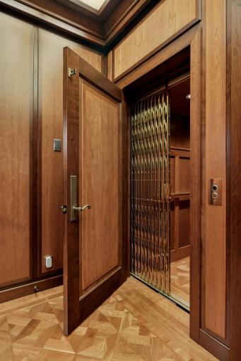Beautiful three story elevator.