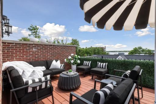 A rooftop deck featuring year-round, uninterrupted Lake Minnetonka views.