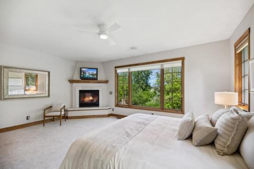 A gas fireplace adds warmth and a quiet ambiance that creates an ideal setting for enjoying an early-morning cup of coffee or unwinding with your favorite book at the end of the day.