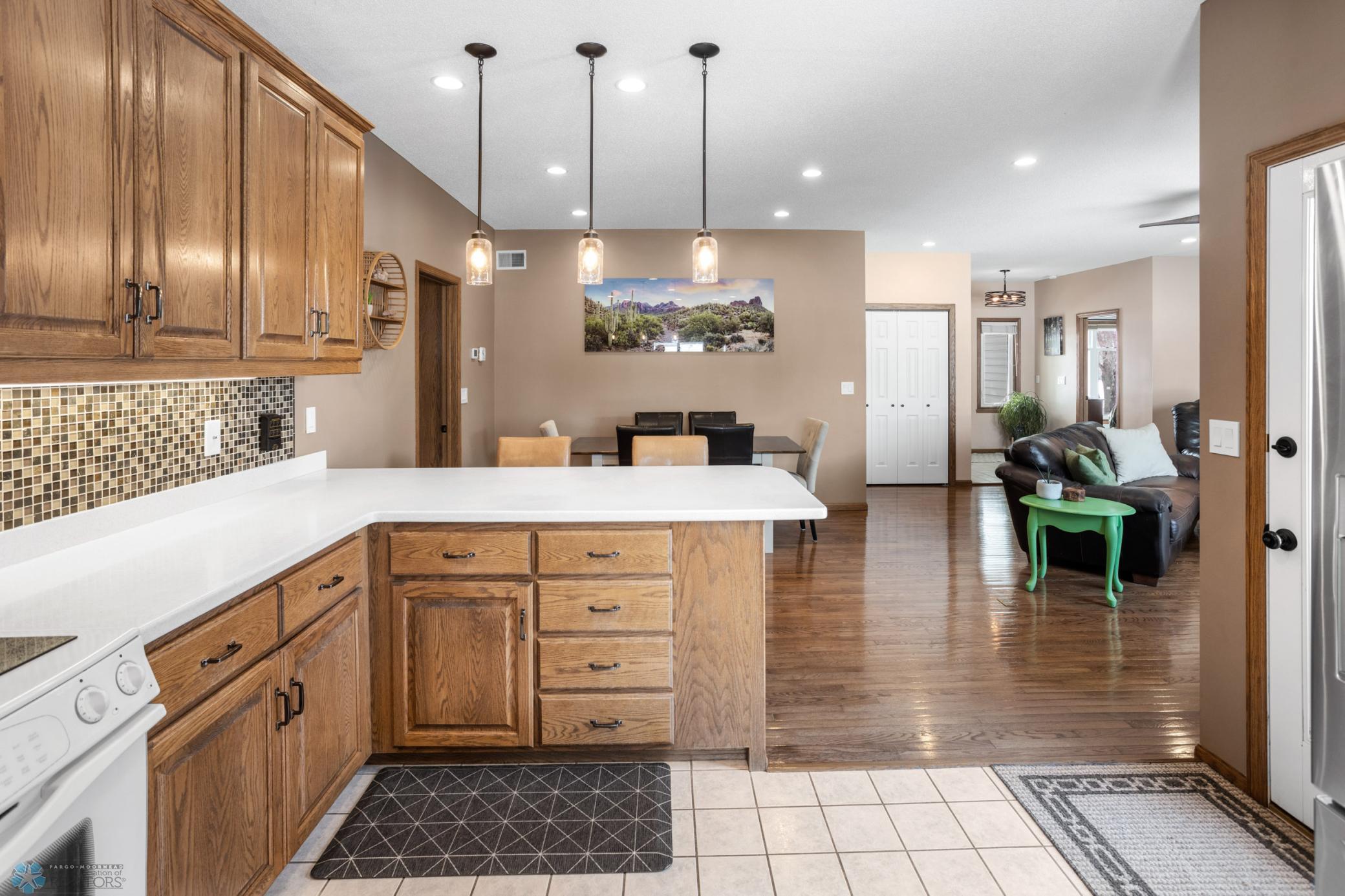 Peninsula with Pendant Lighting