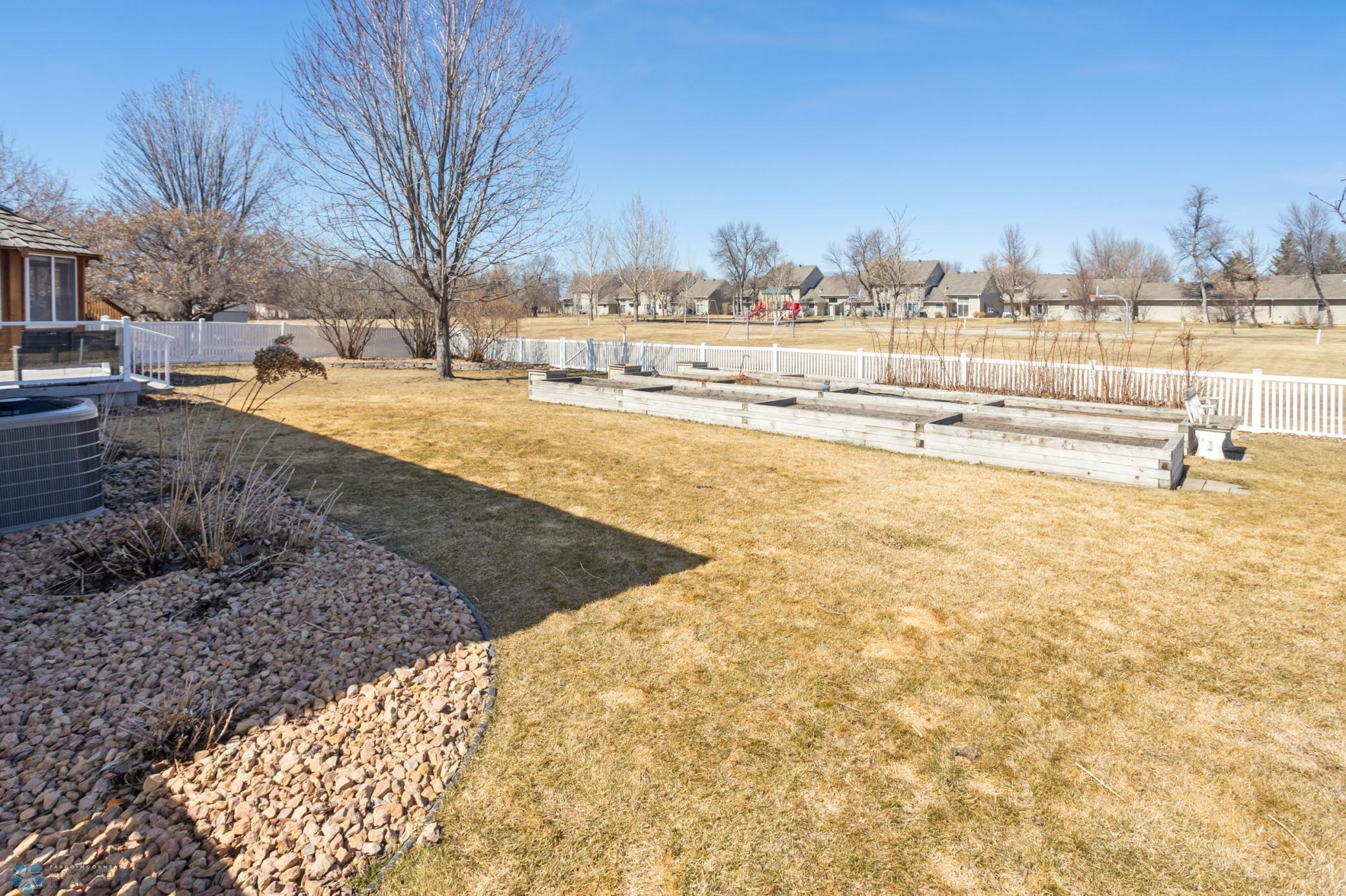 Mature Trees and Raised Beds