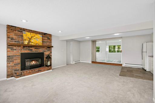 Another view of the family room and porch.