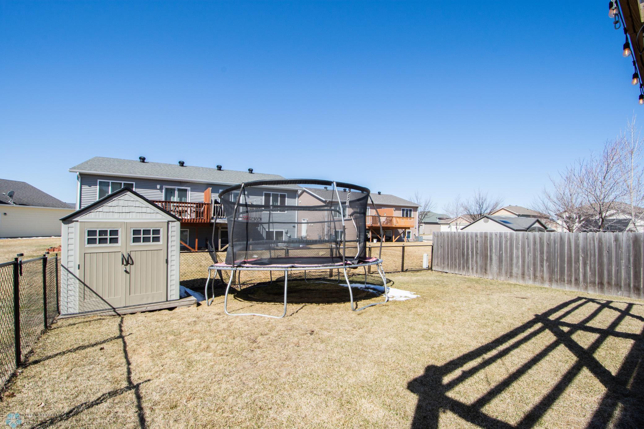 fully fenced backyard