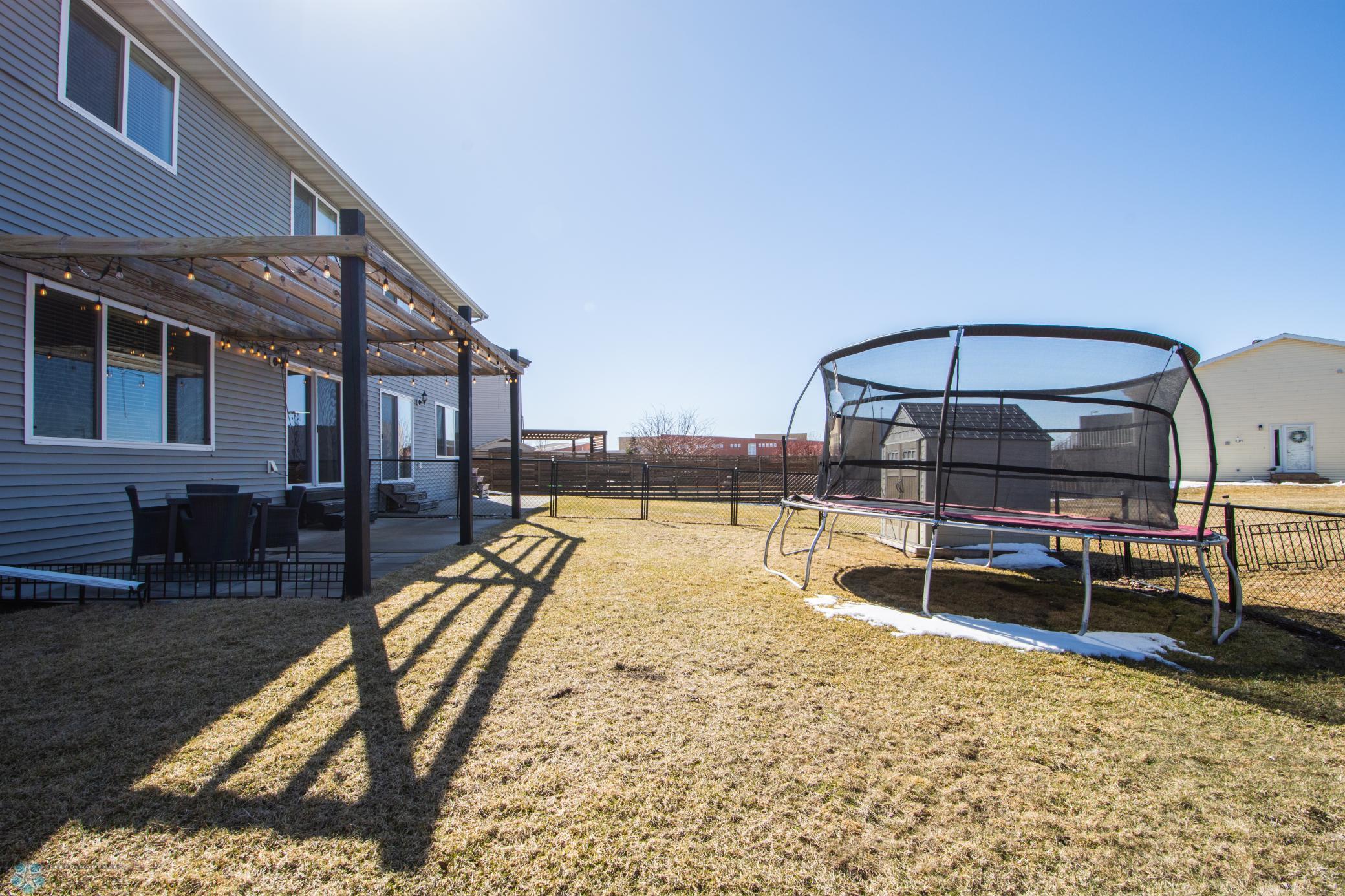 fully fenced backyard