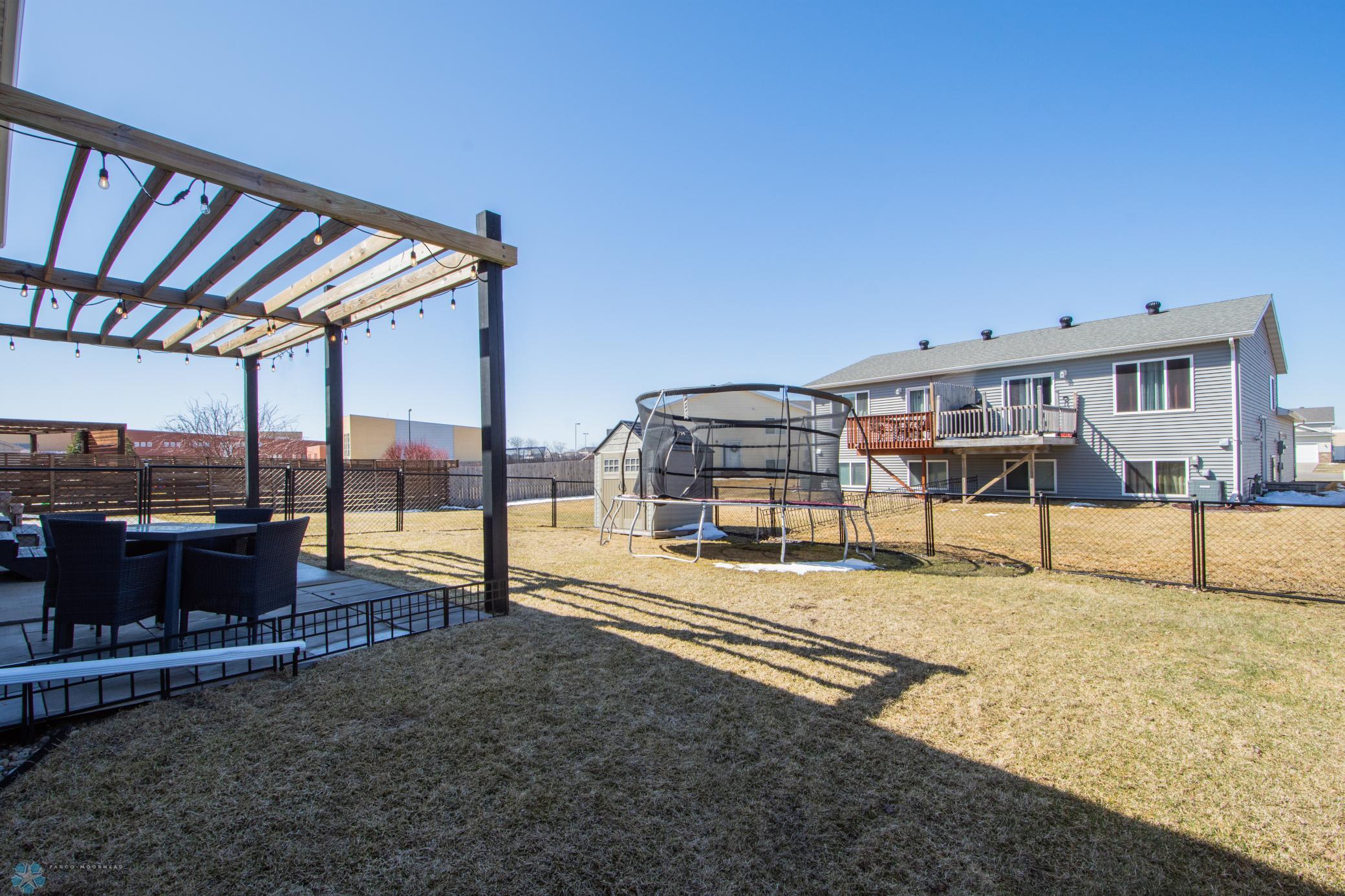 fully fenced backyard
