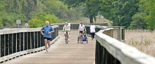 Luce Line Regional Trail! "Enjoy the views from wooded bridges overlooking Bassett Creek marshlands with Medicine Lake on the horizon."
