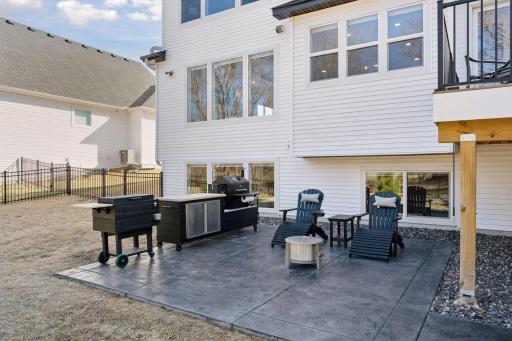 The stamped concrete patio is the perfect spot for grilling and entertaining!
