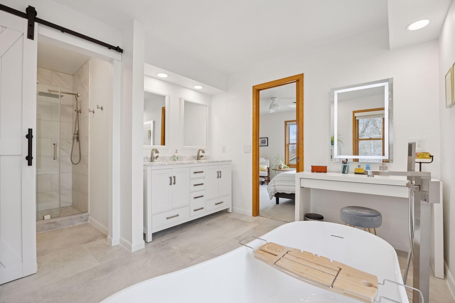 Double Bowl Sink and Separate Vanity