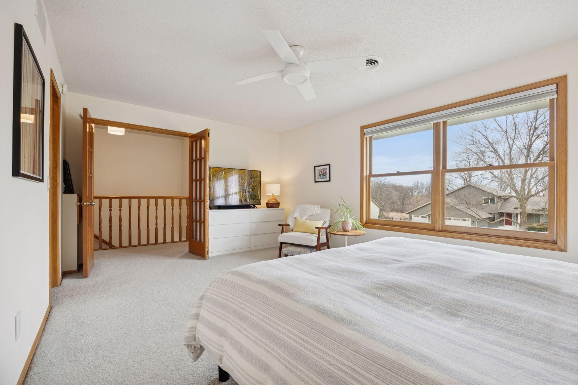 Beautiful French Doors and New Ceiling Fan