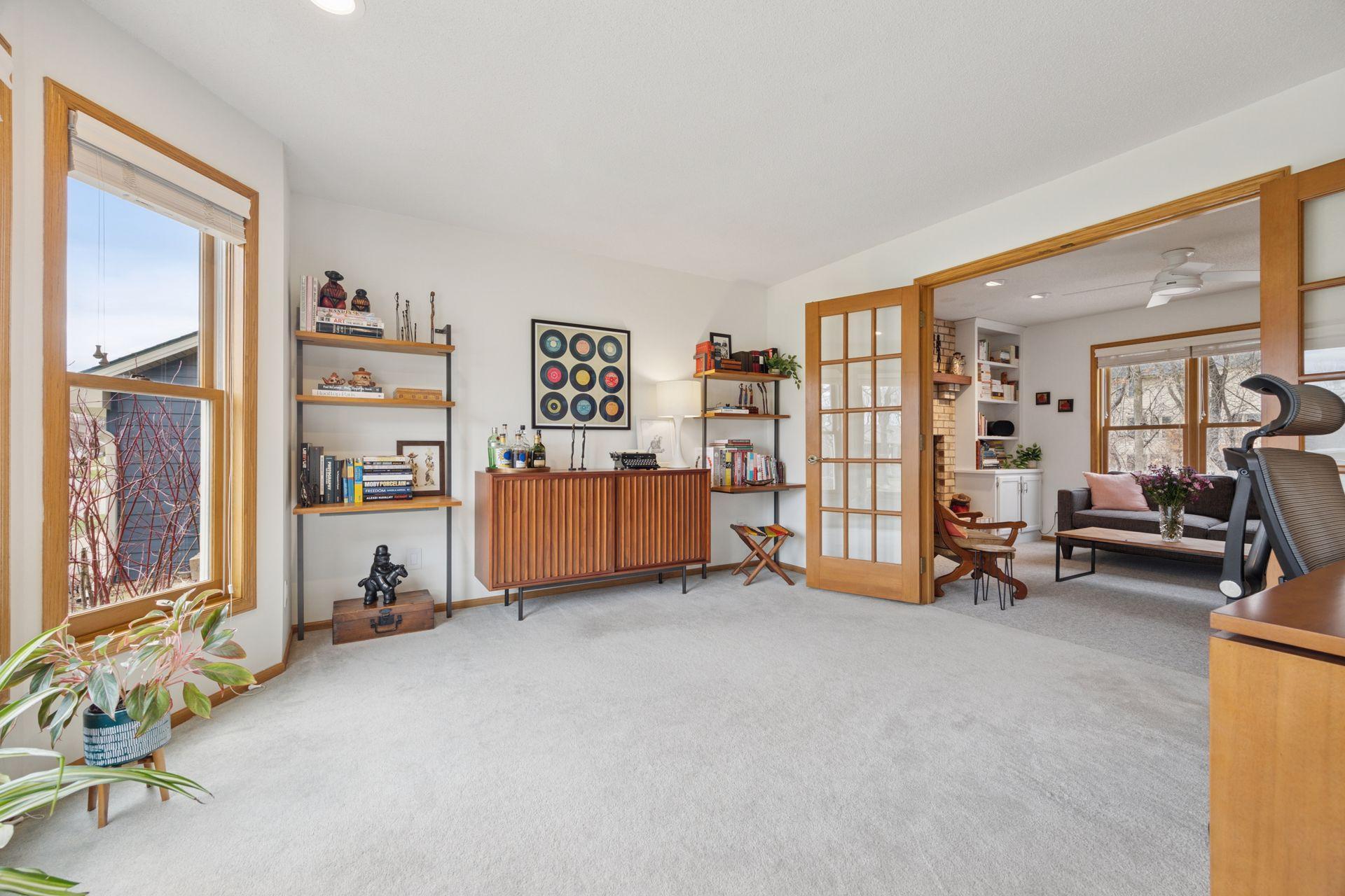 Front Room Makes Great Office with French Doors
