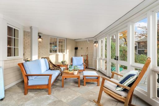 Another view of screen porch, opens up to lower level patio space