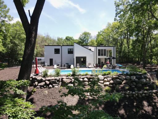 Landscaping created an amazing outdoor space and pool area