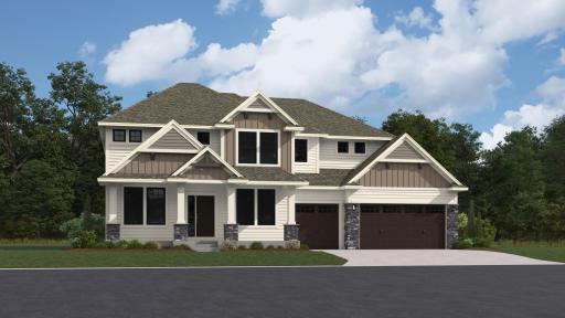 (Exterior rendering of home, actual features will vary)