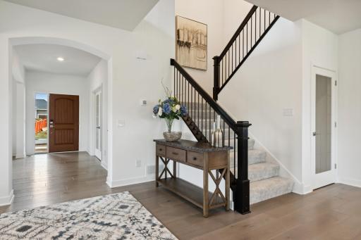 (Photo of model home, finishes will vary) The foyer of the home.